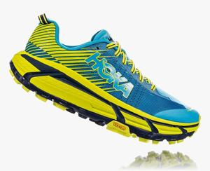 Hoka One One Men's EVO Mafate 2 Trail Shoes Blue/Yellow Best Price [GHNIS-7406]